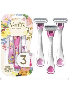 Gillette Venus Razor Blades, Floral Scented Handles, 3 Blades, Pack of 3